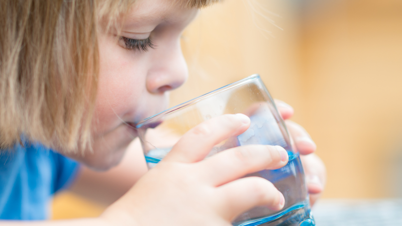 girl drinking water