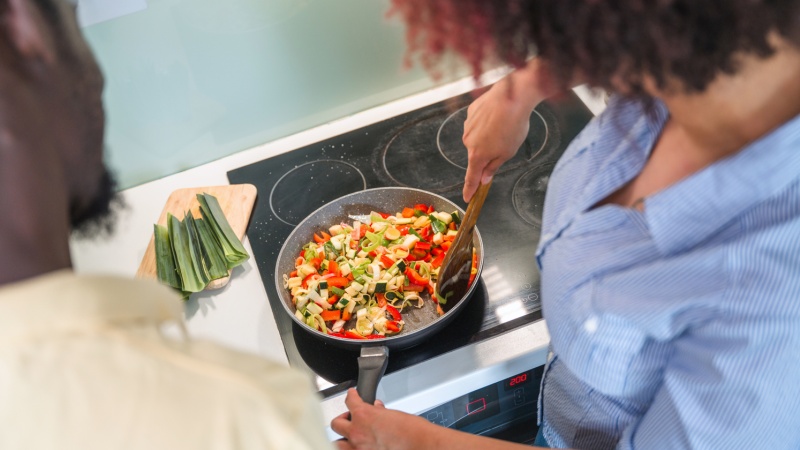Sautéing vegetables