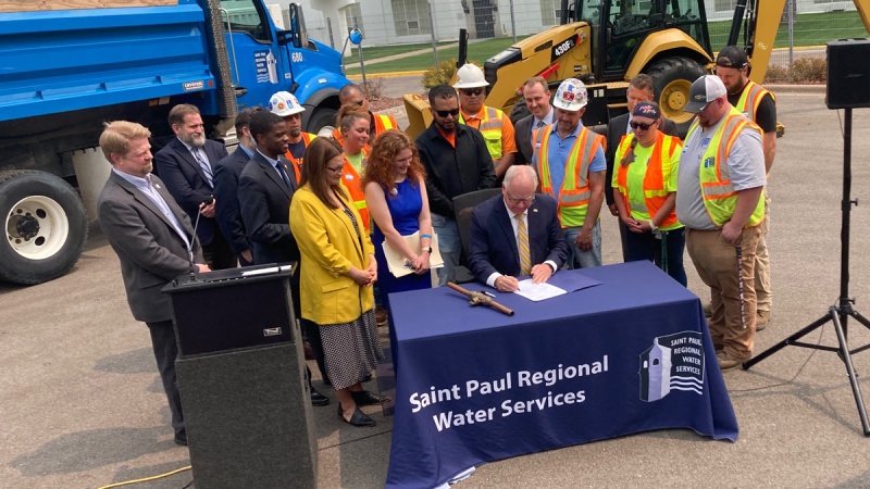 Governor Walz signs the Lead Pipe Bill 