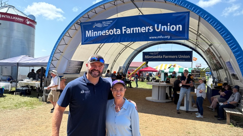 Nels Paulsen and U.S Representative Angie Craig at Farmfest