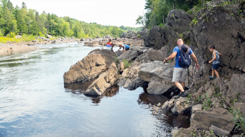 Family hikes along the Saint Louis River in Jay Cooke State Park.