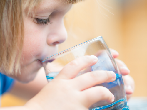 girl drinking water