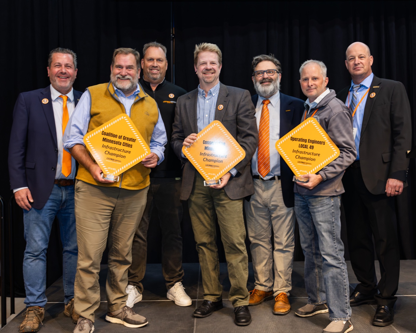 Paul Austin and others with LIUNA award