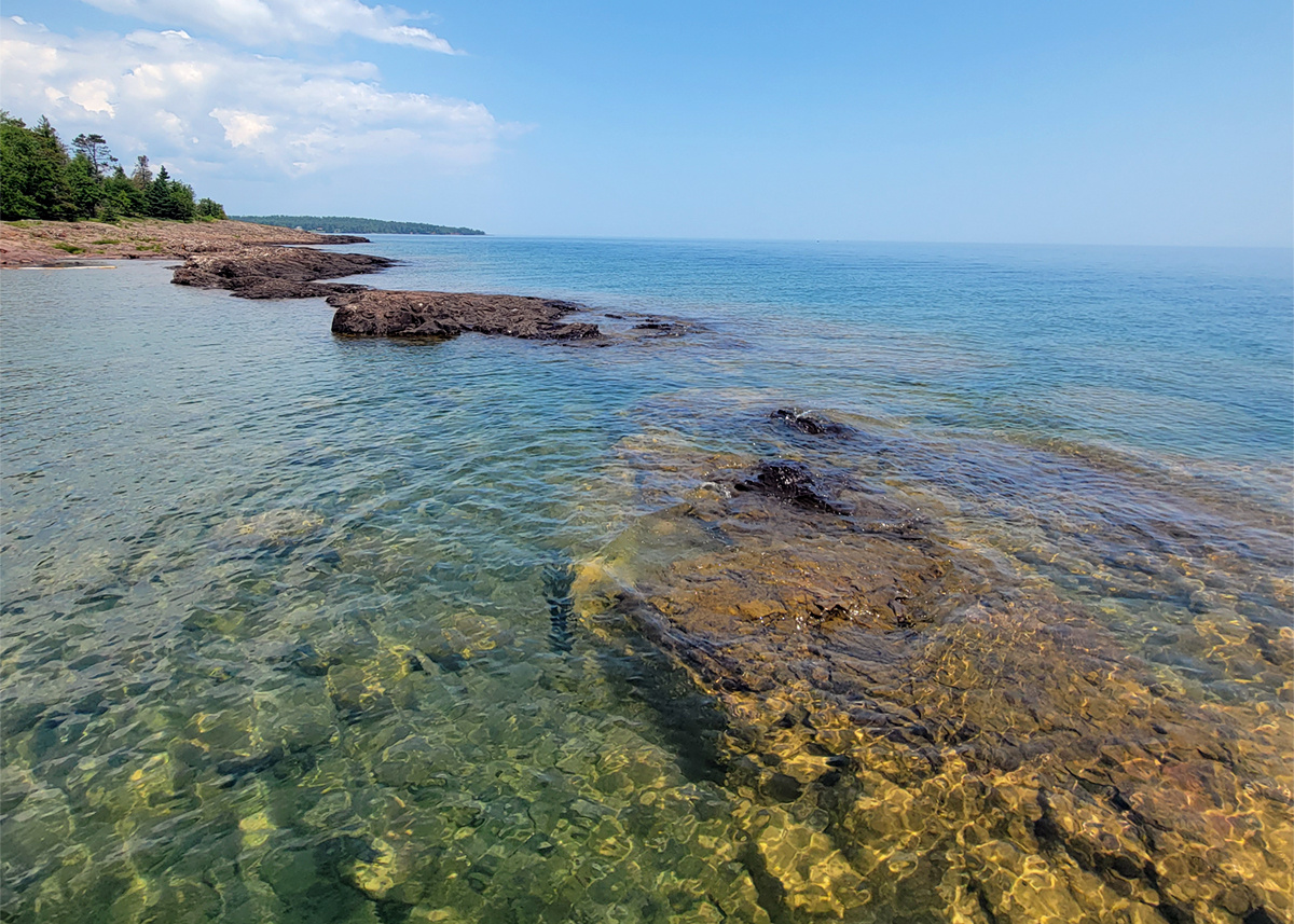 Clear water of Lake Superior at Two Harbors